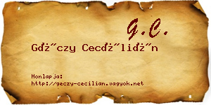 Géczy Cecílián névjegykártya